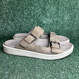 ECCO Flowt Luxe Buckle Corksphere Double Strap Comfort Slide Sandal Taupe Men 13